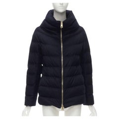 HERNO light weight goose down water repellent navy puffer jacket IT38 XS