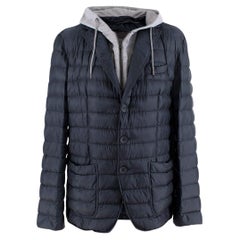 Herno Navy Hooded Hybrid Quilted Jacket - US L