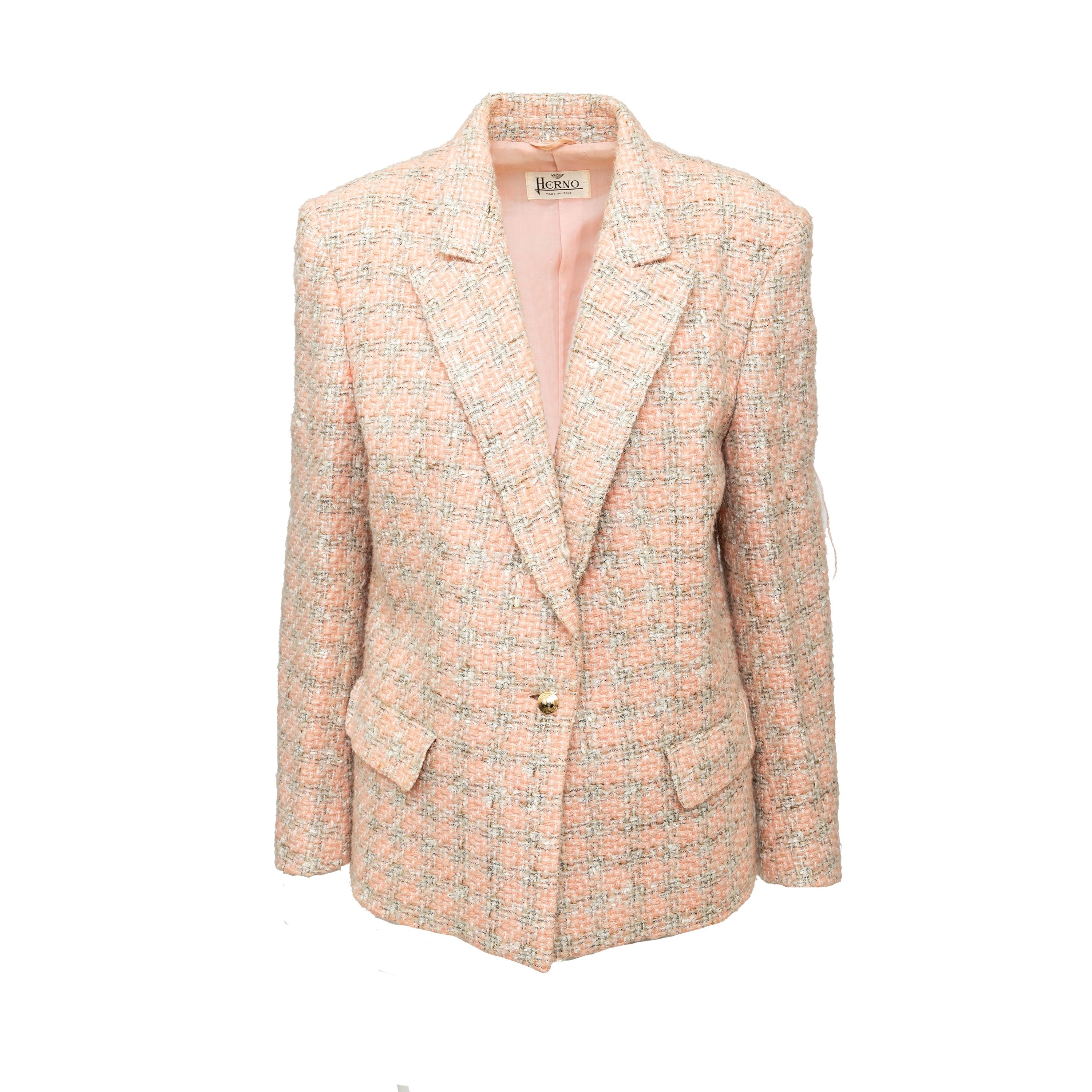 Beige Set Herno in lana e tweed - anni '80 in vendita