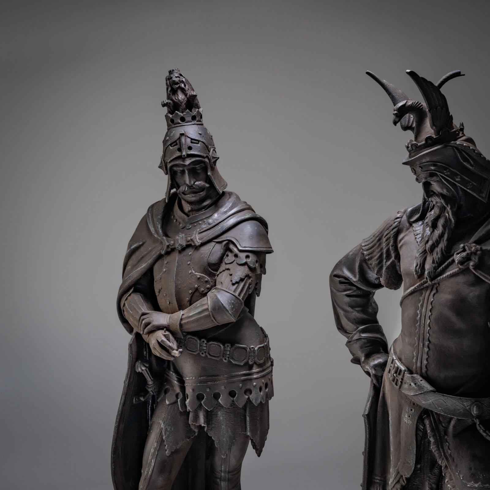 Heroes of the Song of the Nibelungs, Cast Iron Statues, probably German For Sale 10