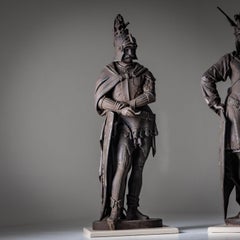 Heroes of the Song of the Nibelungs, Cast Iron Statues, probably German