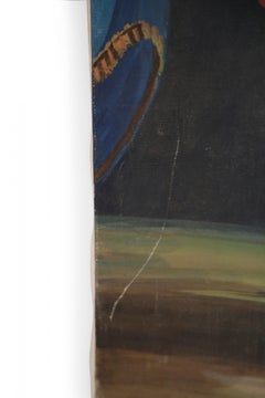 Heroic Gladiator and Blue Tent Oil Painting on Canvas