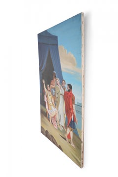 Heroic Gladiator and Blue Tent Oil Painting on Canvas