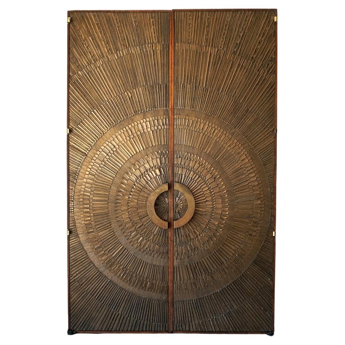 Heroic Sunburst Doors in Bronze & Resin by Billy Joe McCarrol & David Gillespie