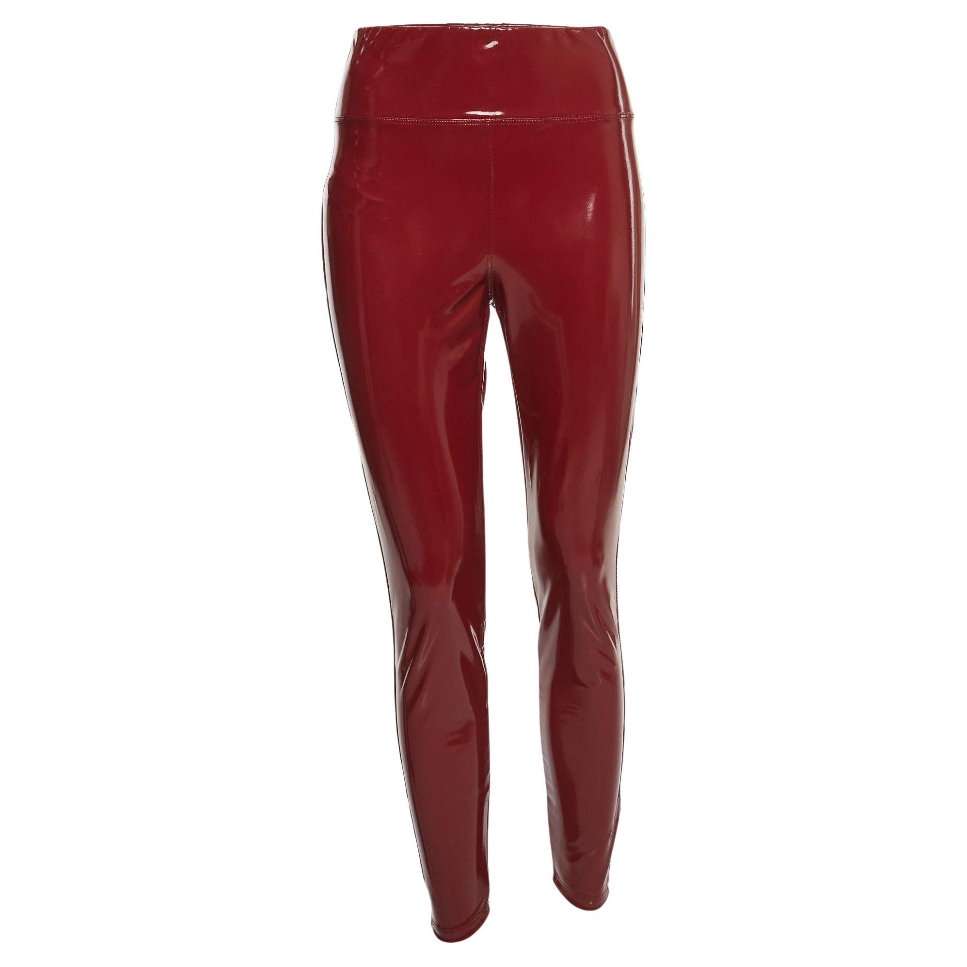 Heroine Sport Red Faux Leather Blade Leggings L For Sale