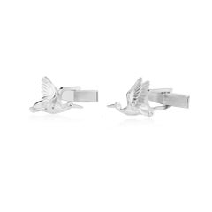 Heron Cufflink in Solid Sterling Silver