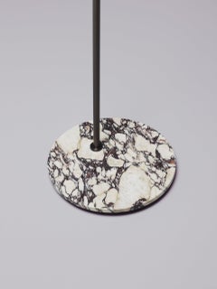 Stehlampe Heron von CTO Lighting aus Bronze mit Sockel aus Calacatta Viola-Marmor