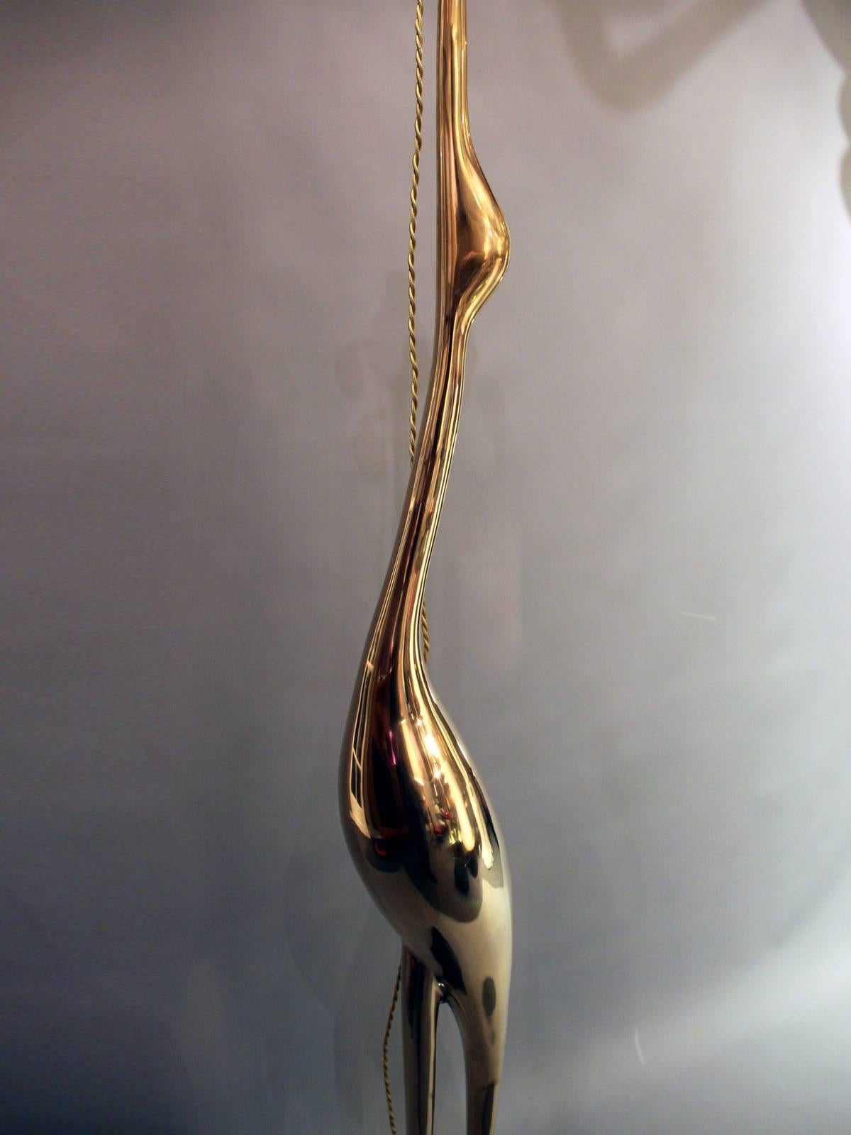 Bronze Heron Floor Lamp by Rene Broissand