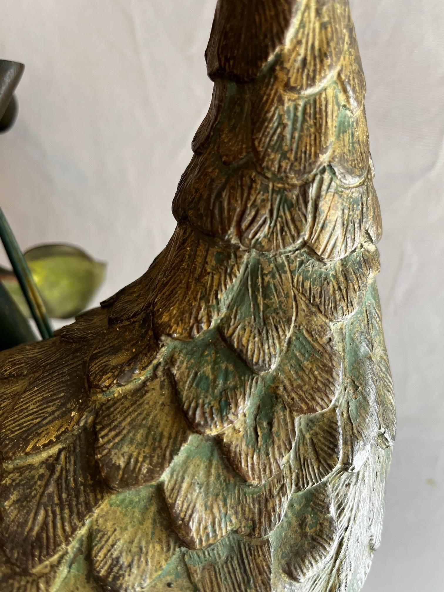 Heron Floor Lamp in Bronze, Art Nouveau, Japanese Style 6