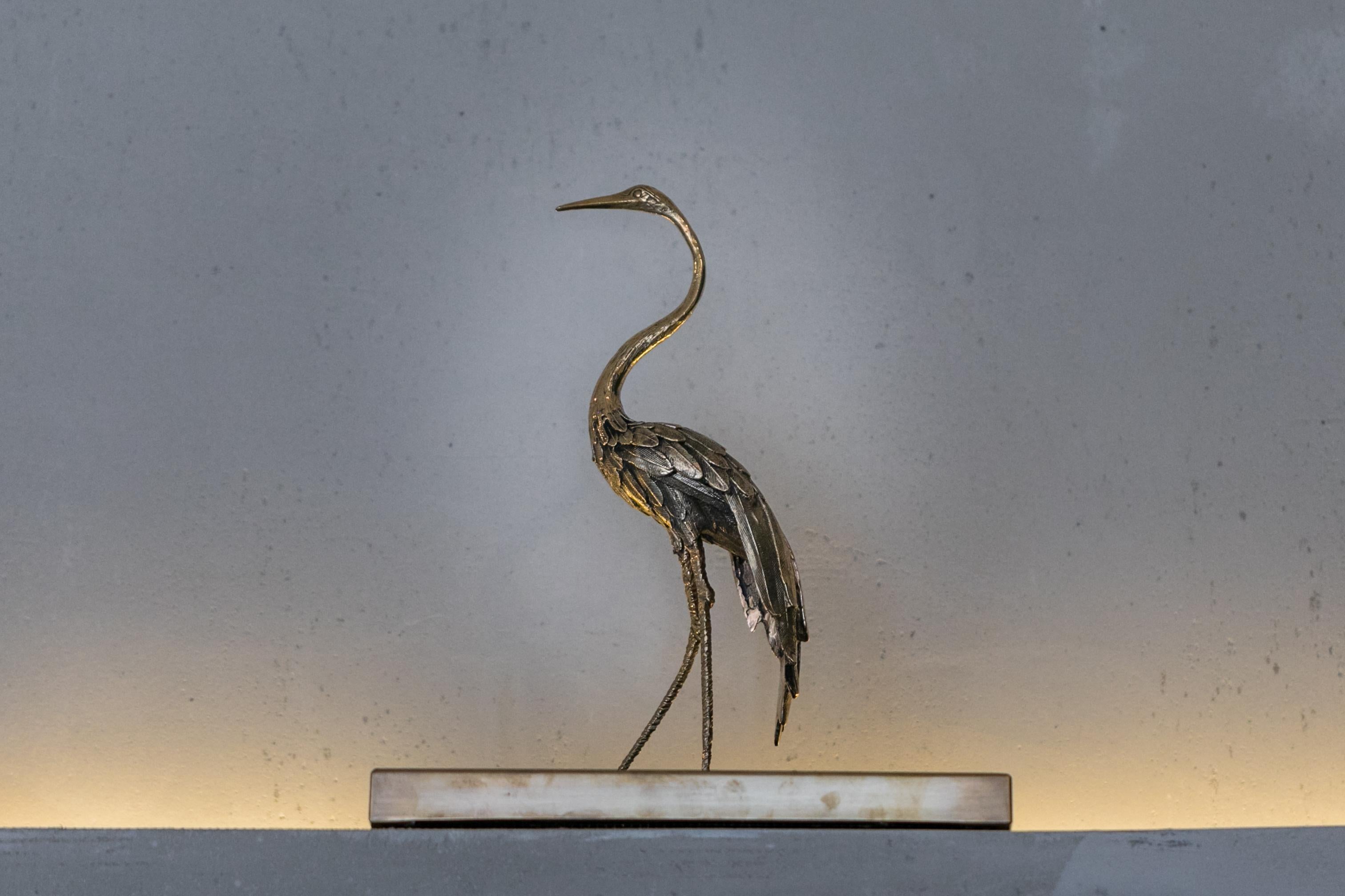 Cast Heron II Sculpture by Gianluca Pacchioni