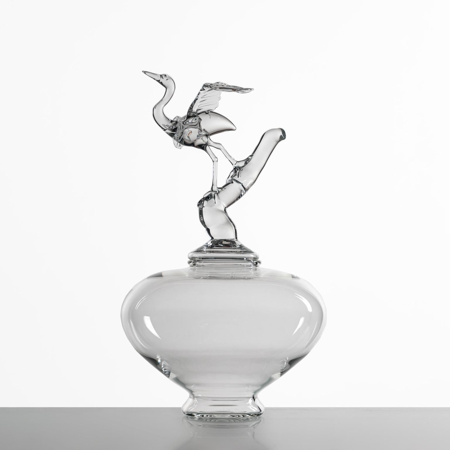 'Heron Jar'
A hand blown glass jar by Simone Crestani

