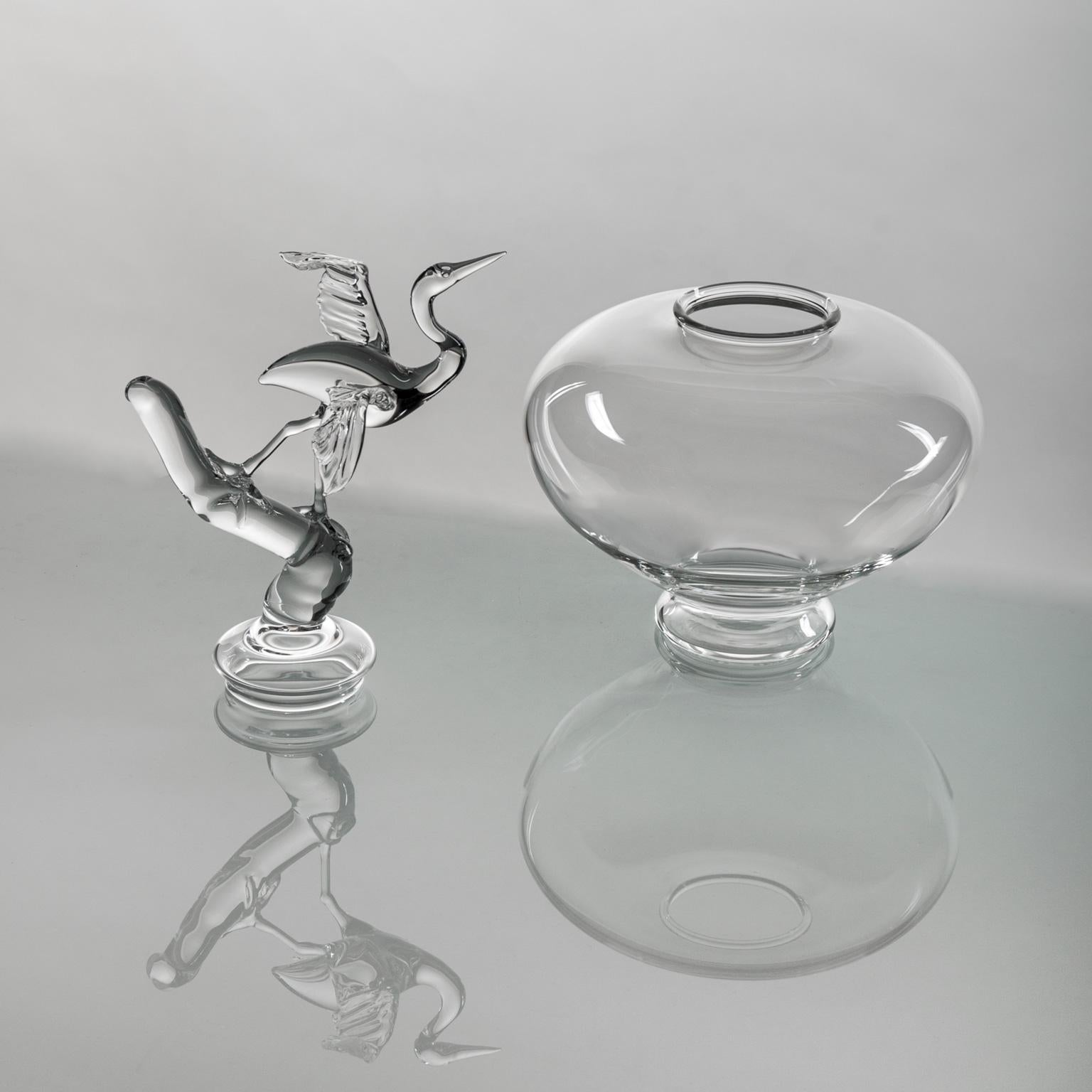 Other 'Heron Jar' Hand Blown Glass Jar by Simone Crestani