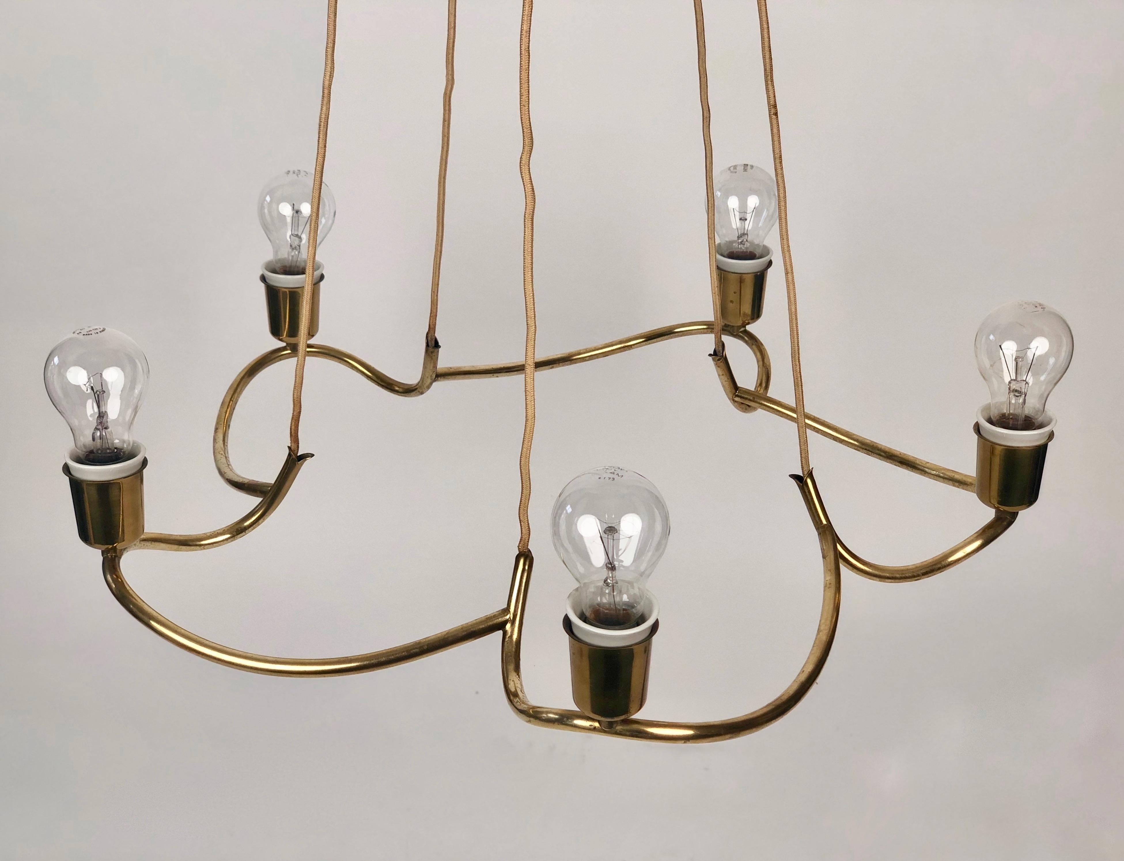 Heron Pendant Lamp from J.T. Kalmar , 1930's 3