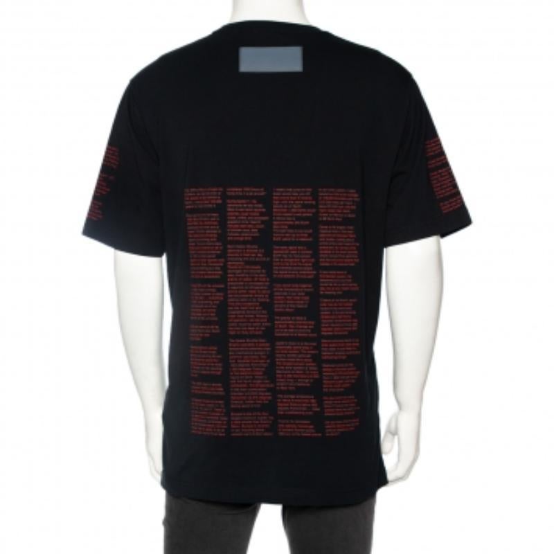 Heron Preston Black Cotton NASA Facts Logo Print Short Sleeve T-Shirt S 4