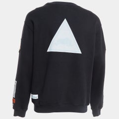 Heron Preston Black Graphic Print Cotton Sweatshirt S