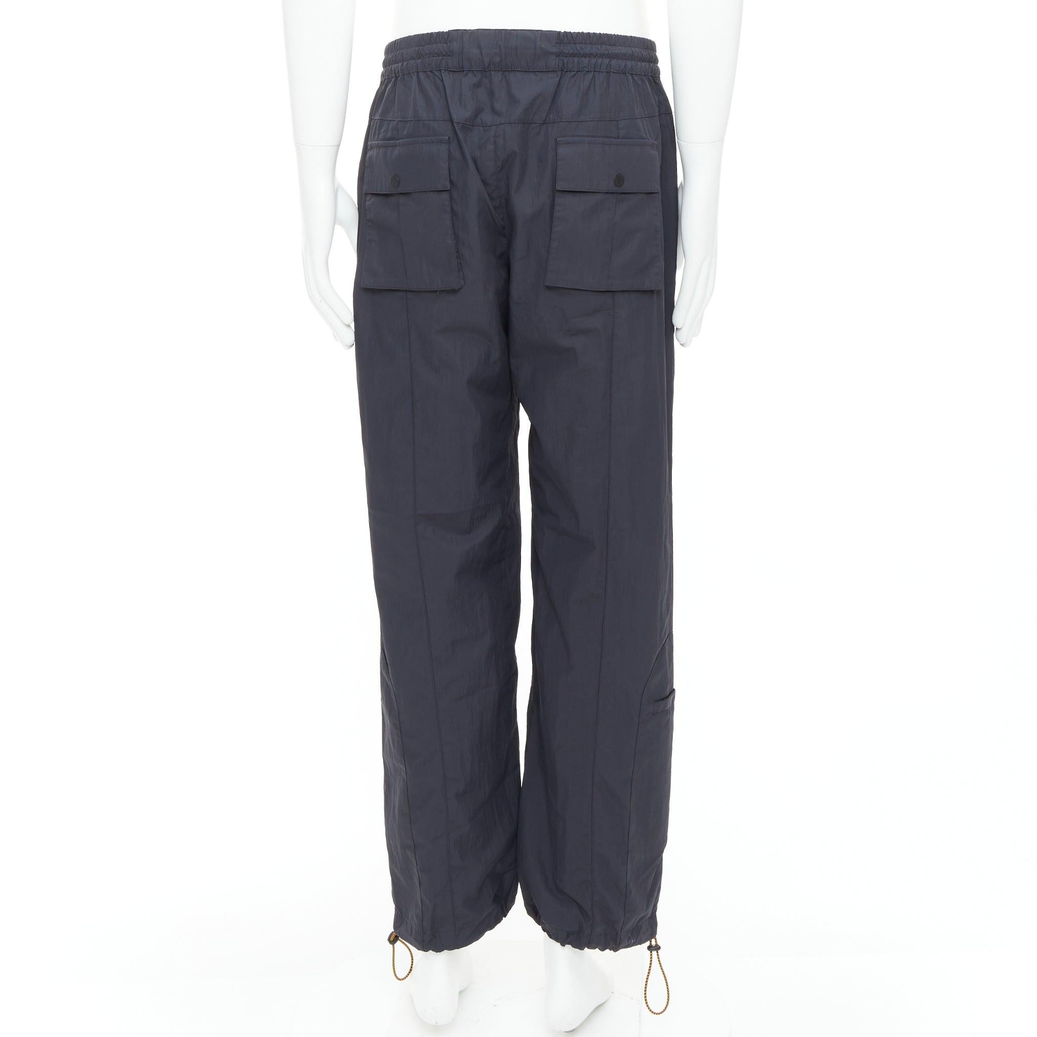 Men's HERON PRESTON black orange nylon patchwork logo drawstring joggers M For Sale