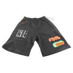 Heron Preston Men's M Black Russian Graffiti NYC Shorts 66hp629s