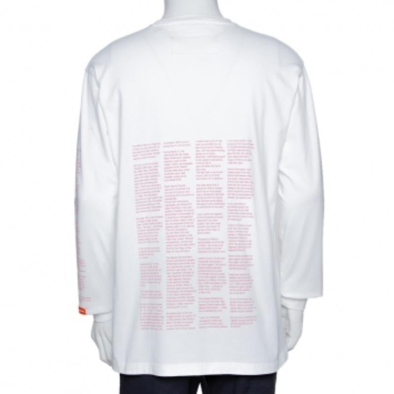 Heron Preston White NASA Facts Print Maglia in cotone S. in vendita 1