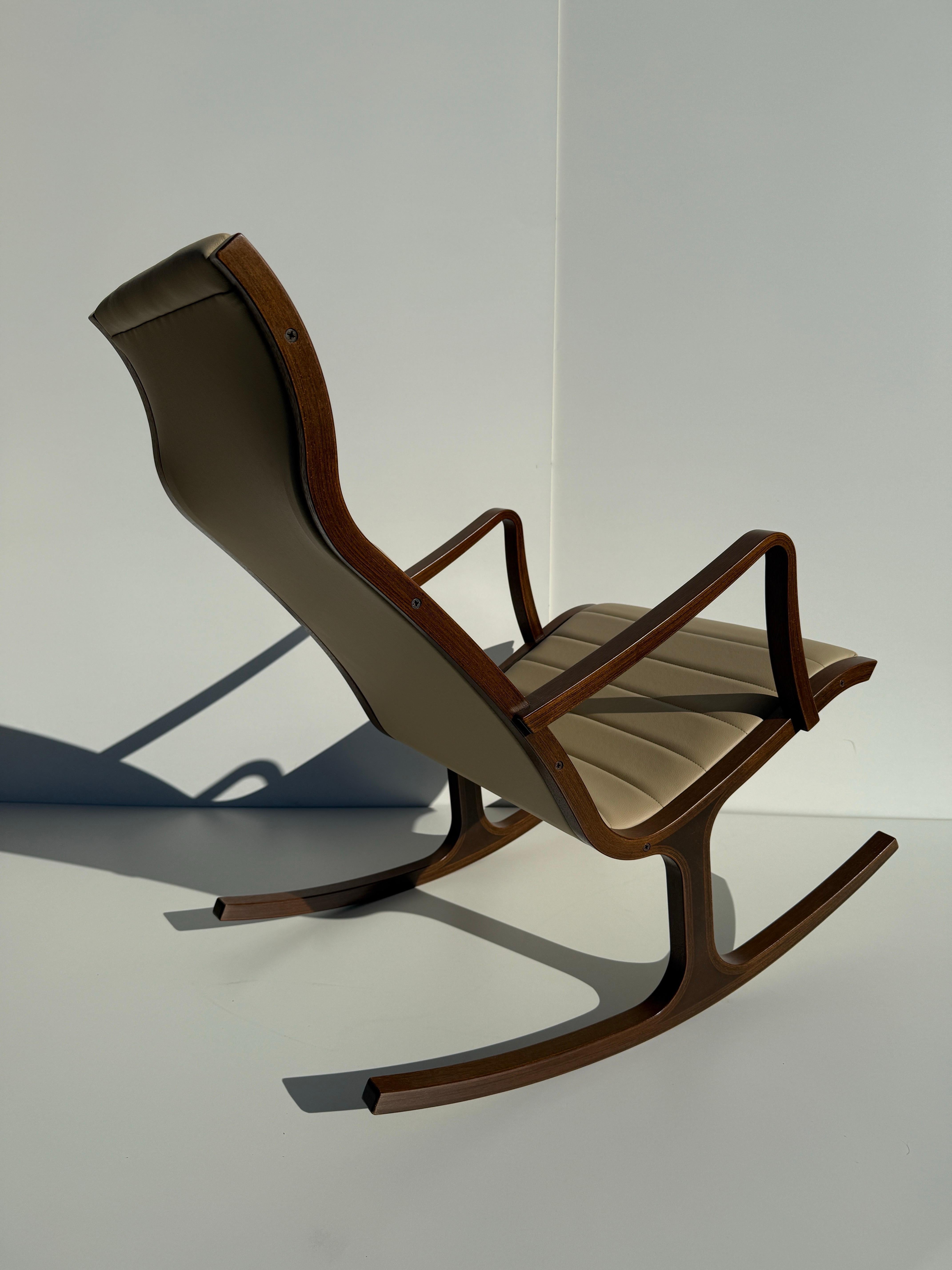 Oak Heron Rocking Chair by Tendo Mokko For Sale