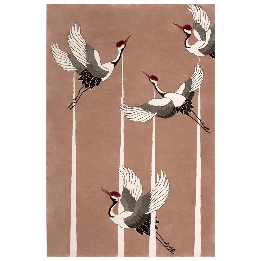 Heron Rug in Hand-Tufted Botanical Silk by Rug'Society For Sale