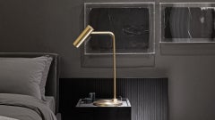 Heron Table Lamp by CTO Lighting with Satin Brass Finish