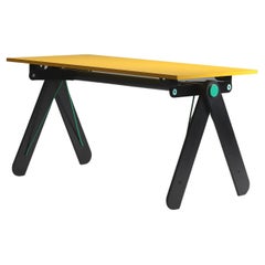 Retro Heron Table or Desk by Paolo Parigi, Italy with Yellow Formica