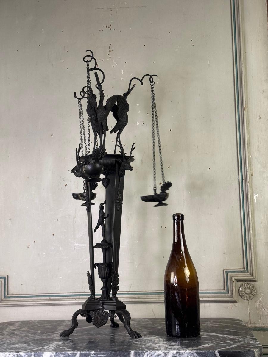 Porta-lampada a treppiede Heron, Oggetto Grand Tour, Bronzo, Italia XIX secolo in vendita 2