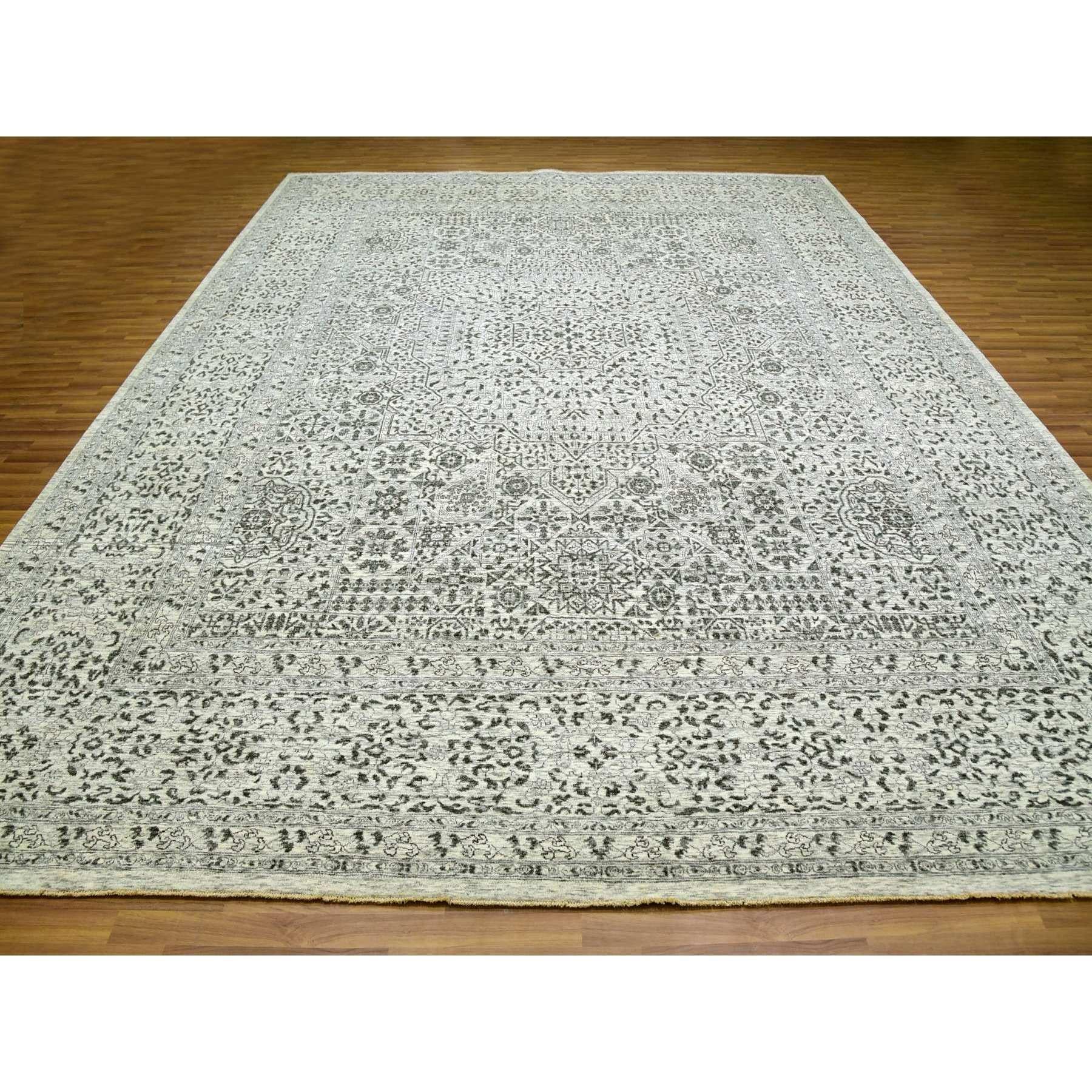 Heron White Mamluke Dynasty Hand geknüpft Wolle überdimensioniert orientalischen Teppich 12'1 