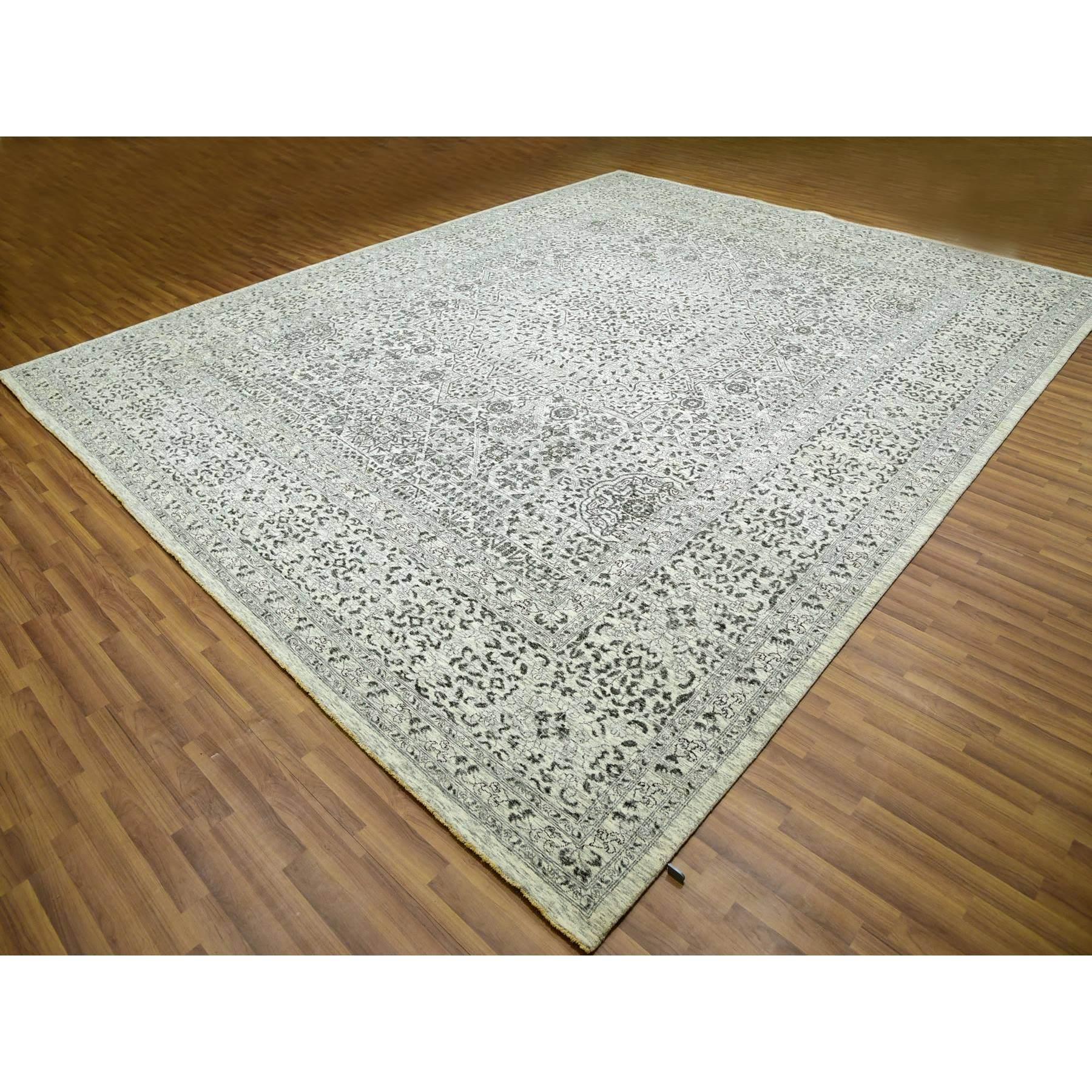 Heron White Mamluke Dynasty Hand geknüpft Wolle überdimensioniert orientalischen Teppich 12'1 