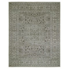 Heron White Mamluk Dynasty Hand Knotted Wool Oversized Oriental Rug 12'1"x15'4"