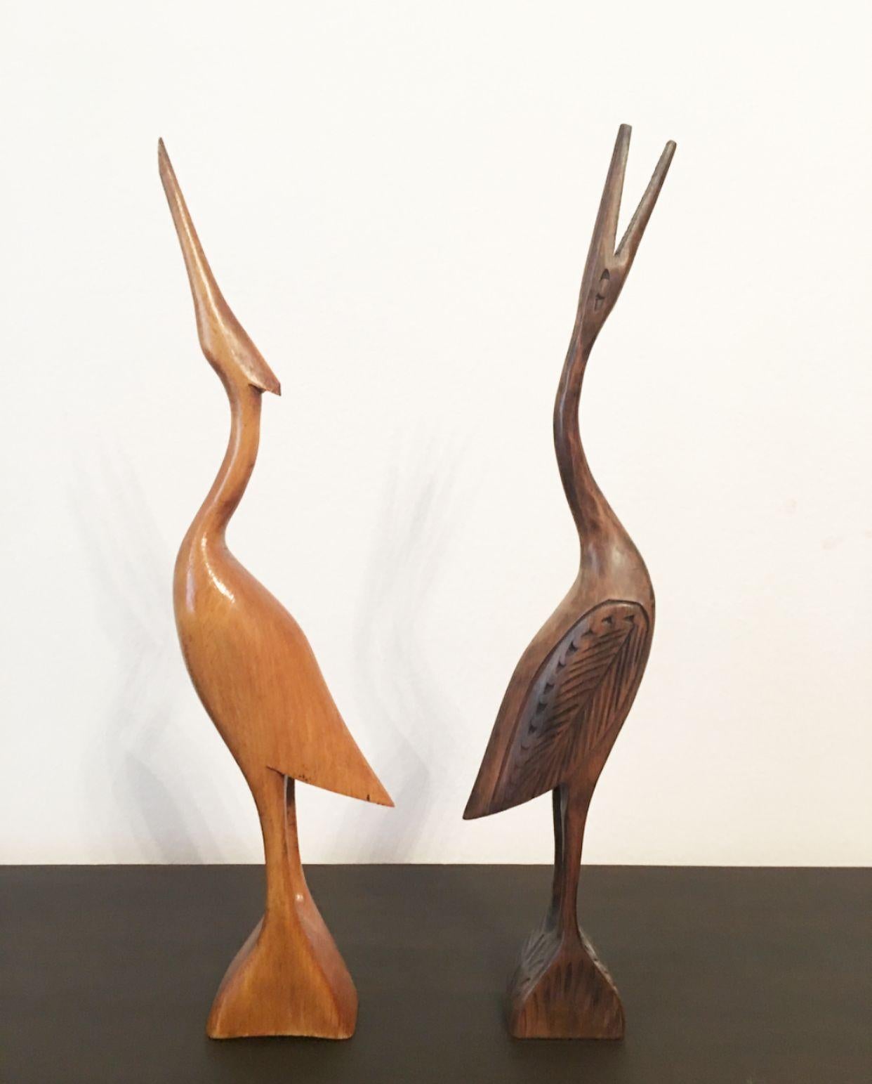 Herons, Two Wooden Statues 4