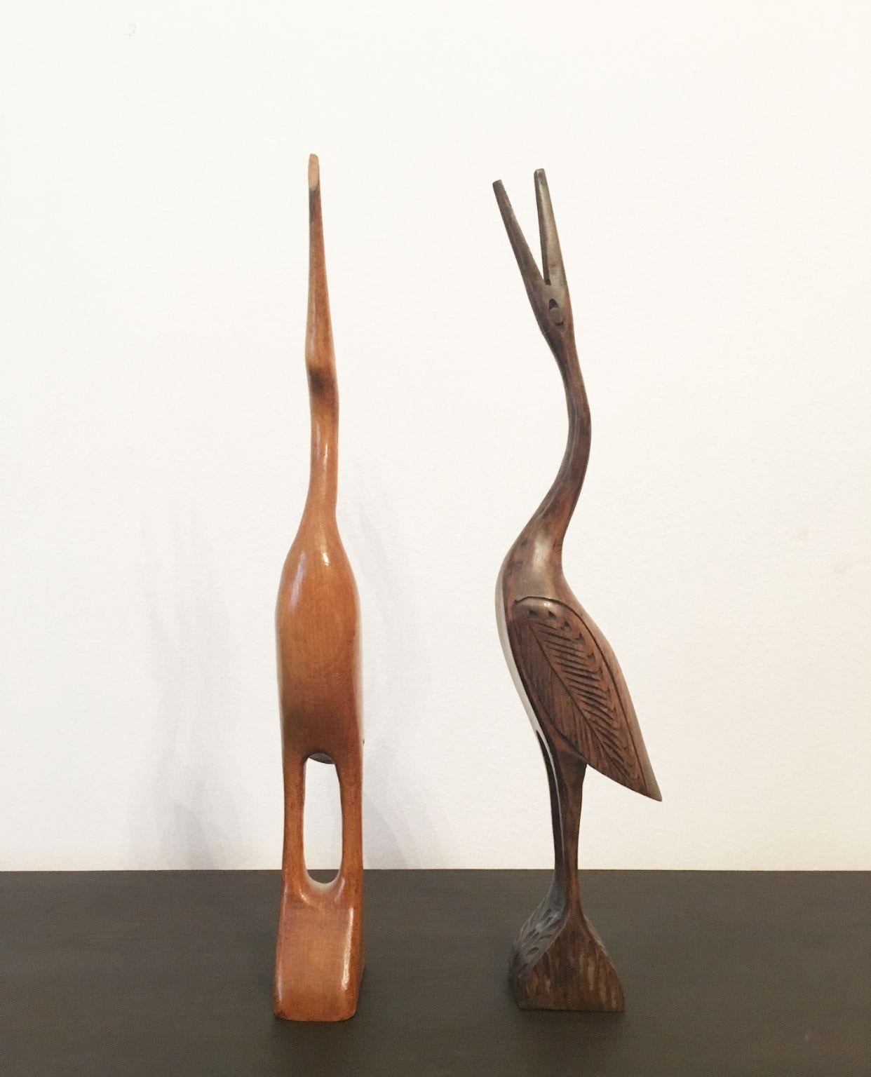 Herons, Two Wooden Statues 1