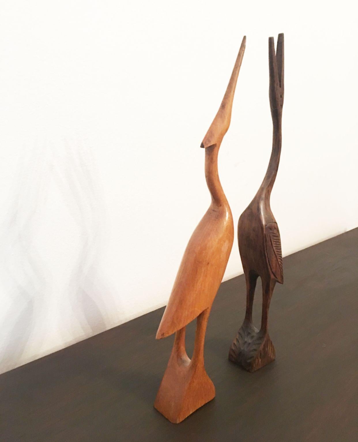 Herons, Two Wooden Statues 2