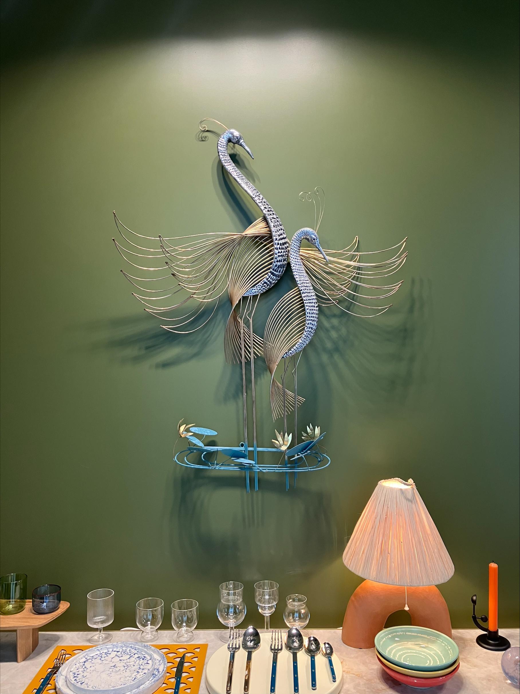 American Herons Wall Scuplture in Brass by Curtis Jere For Sale