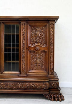 Herrenzimmer Cupboard Bookcase Antique Table Display Case Löwentatz
