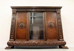 Herrenzimmer Cupboard Bookcase Antique Table Display Case Löwentatz