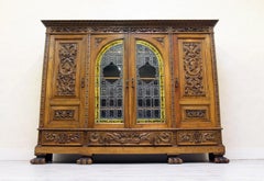Herrenzimmer Cupboard Bookcase Antique Table Display Case Löwentatz