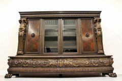 Herrenzimmer Cupboard Bookcase Antique Table Display Case Löwentatz