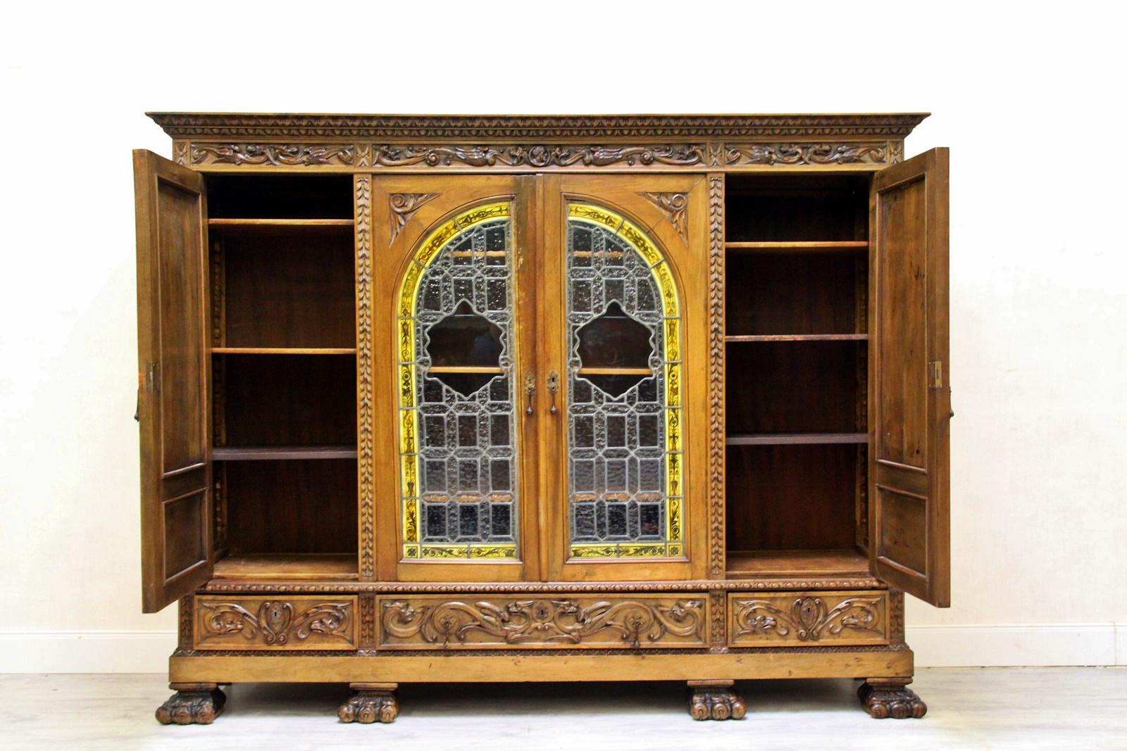 Herrenzimmer Cupboard Bookcase Antique Table Display Case Löwentatz For Sale 4