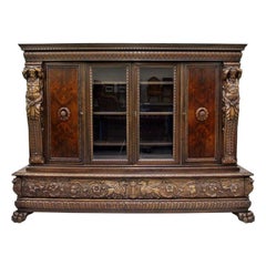 Herrenzimmer Cupboard Bookcase Antique Table Display Case Löwentatz