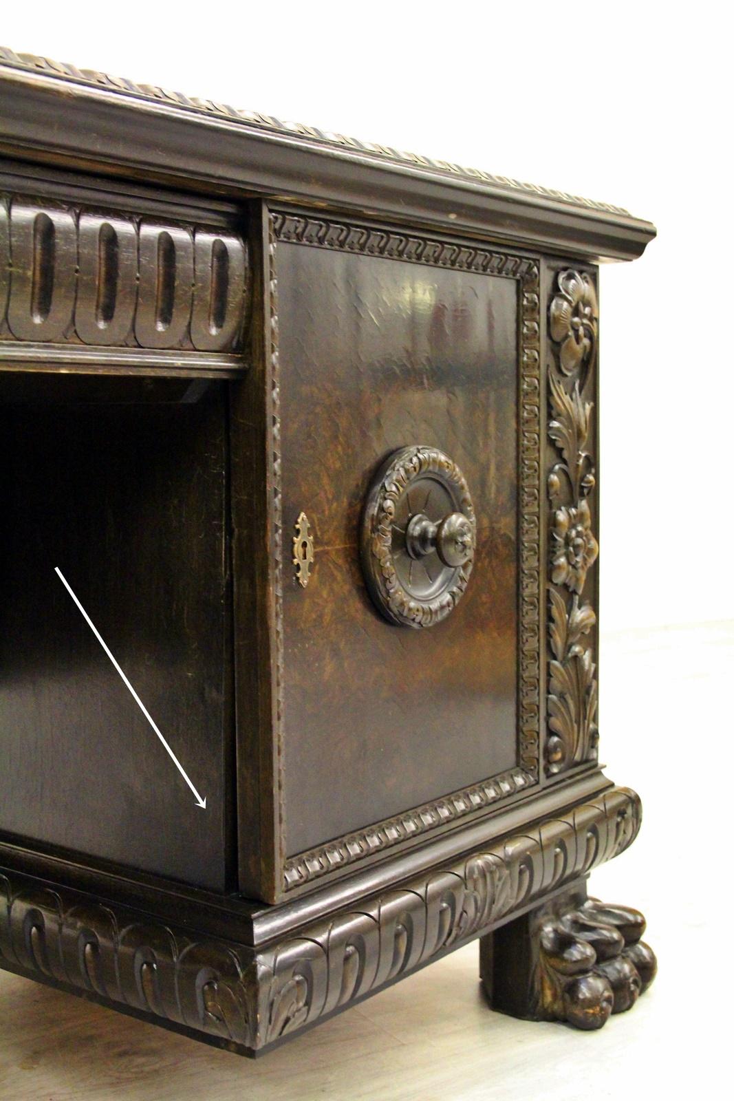 Herrenzimmer Tisch Löwentatzen Alt Antik Schreibtisch Büromöbel im Angebot 3