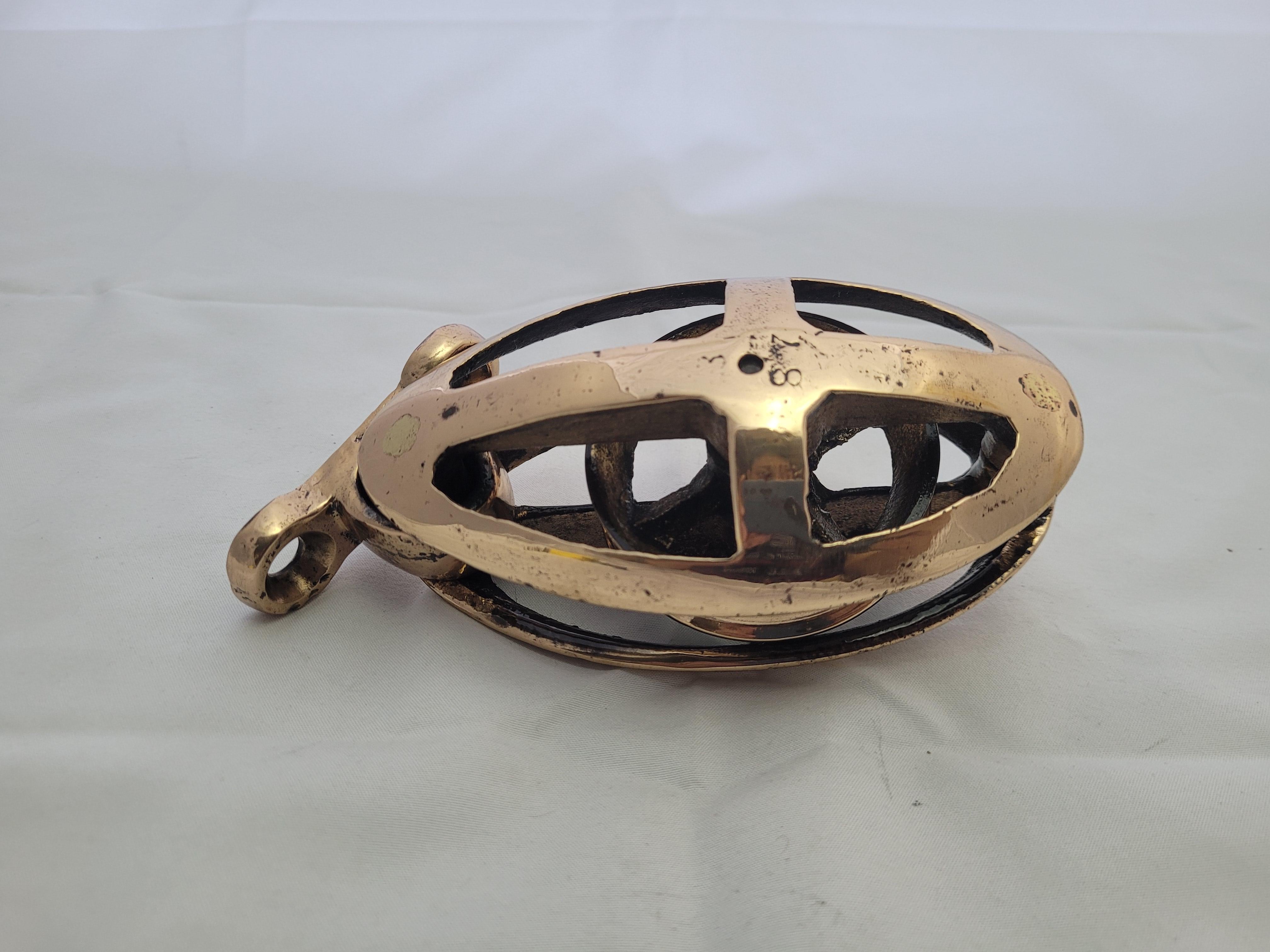 North American Herreshoff Brass Yacht Pulley from 1887