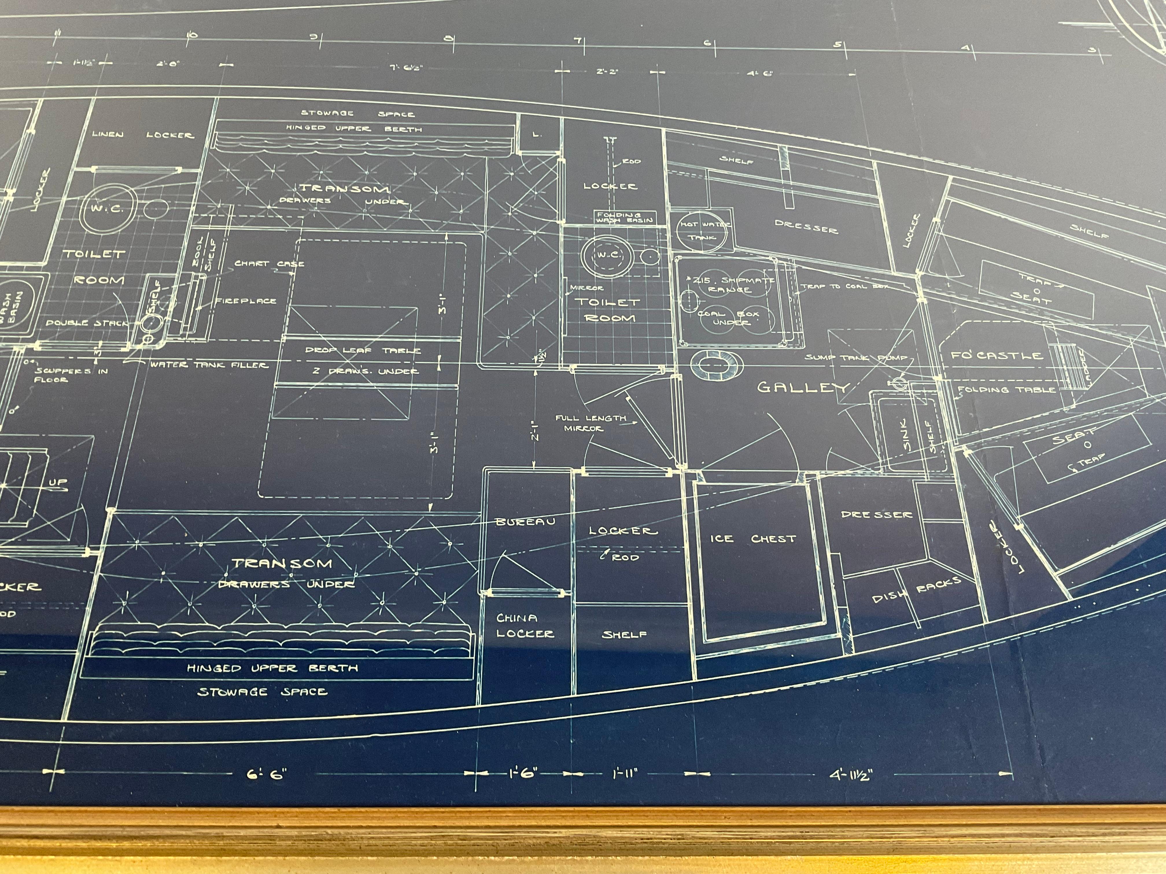 Paper Herreshoff Yacht Evening Star Blueprint For Sale