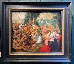 El camino del Calvario, Óleo sobre tabla de roble, Pintura del siglo XVI