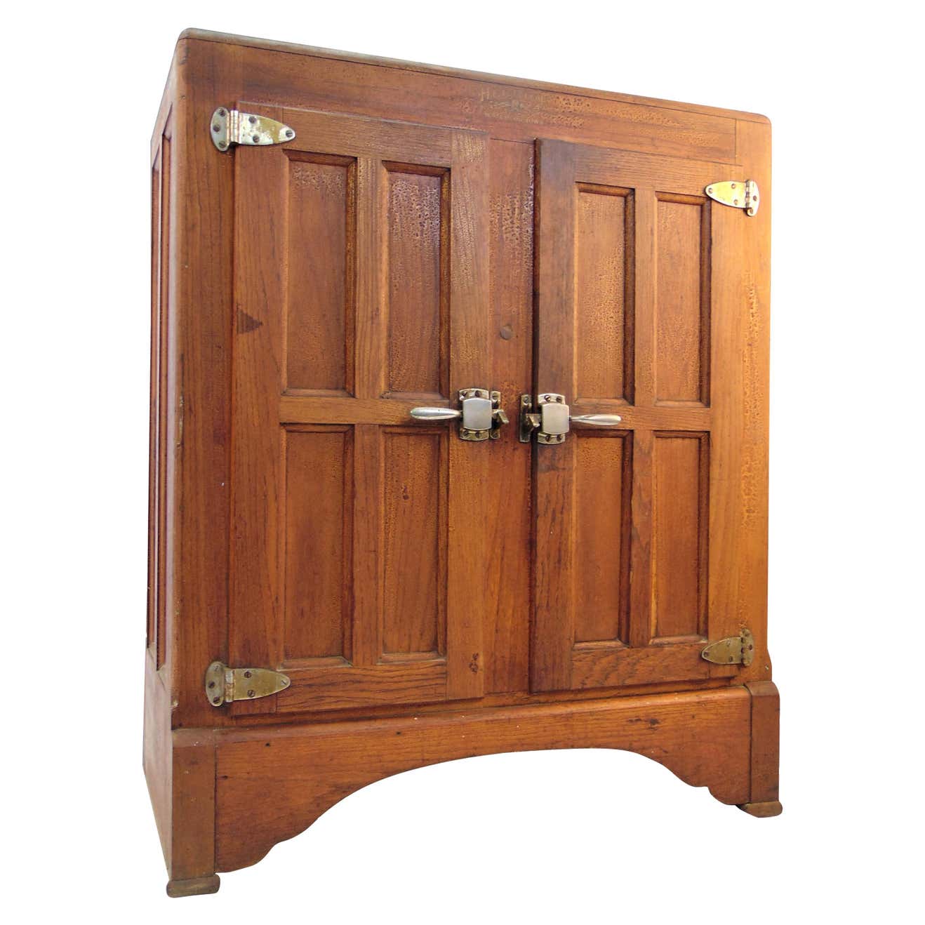 Herrick's Antique Vintage Wood Ice Box / Refrigerator For Sale at ...