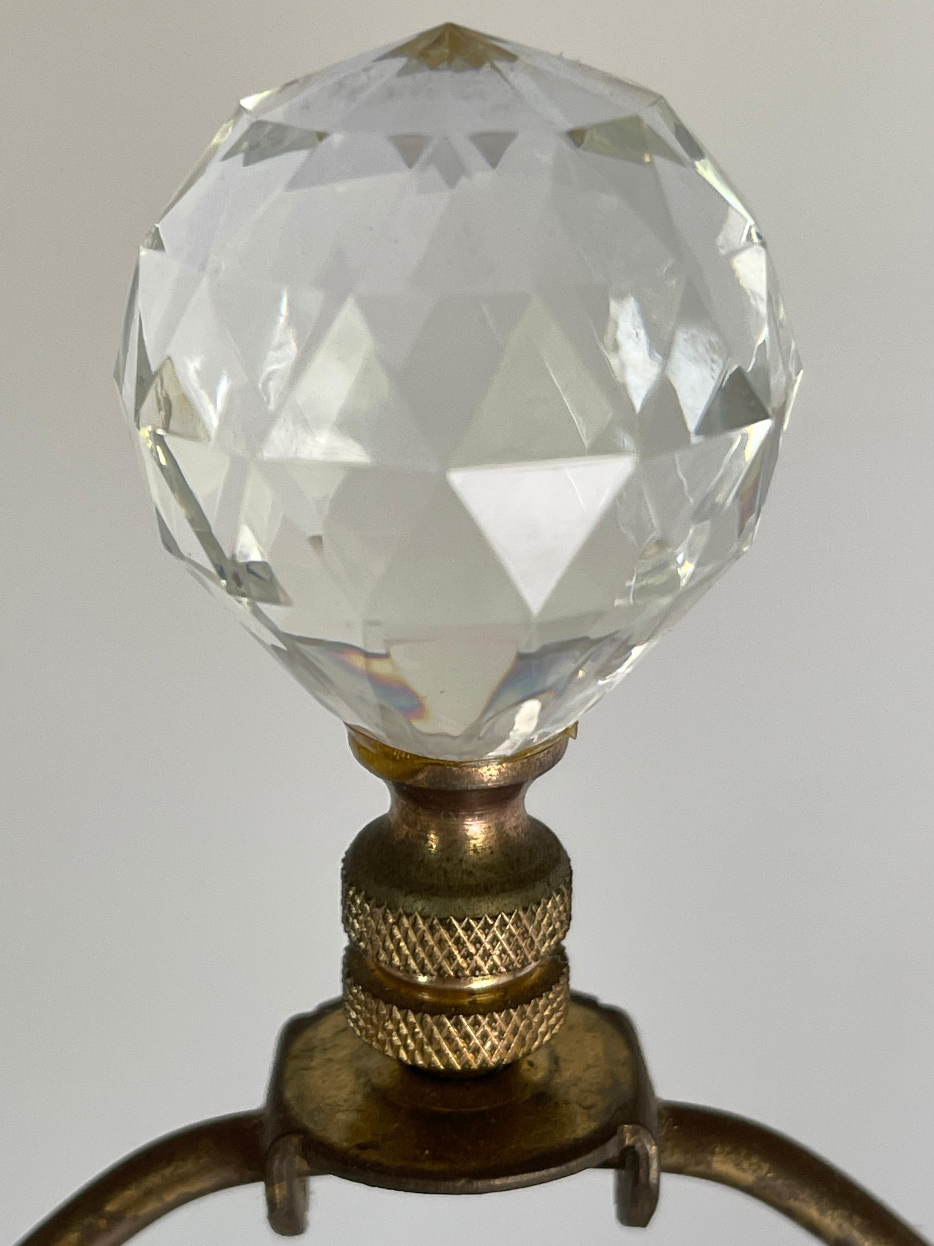 20th Century Waterford Herringbone Cut Crystal Column Lamp  For Sale
