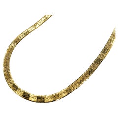 Herringbone Design Necklace In Yellow Gold