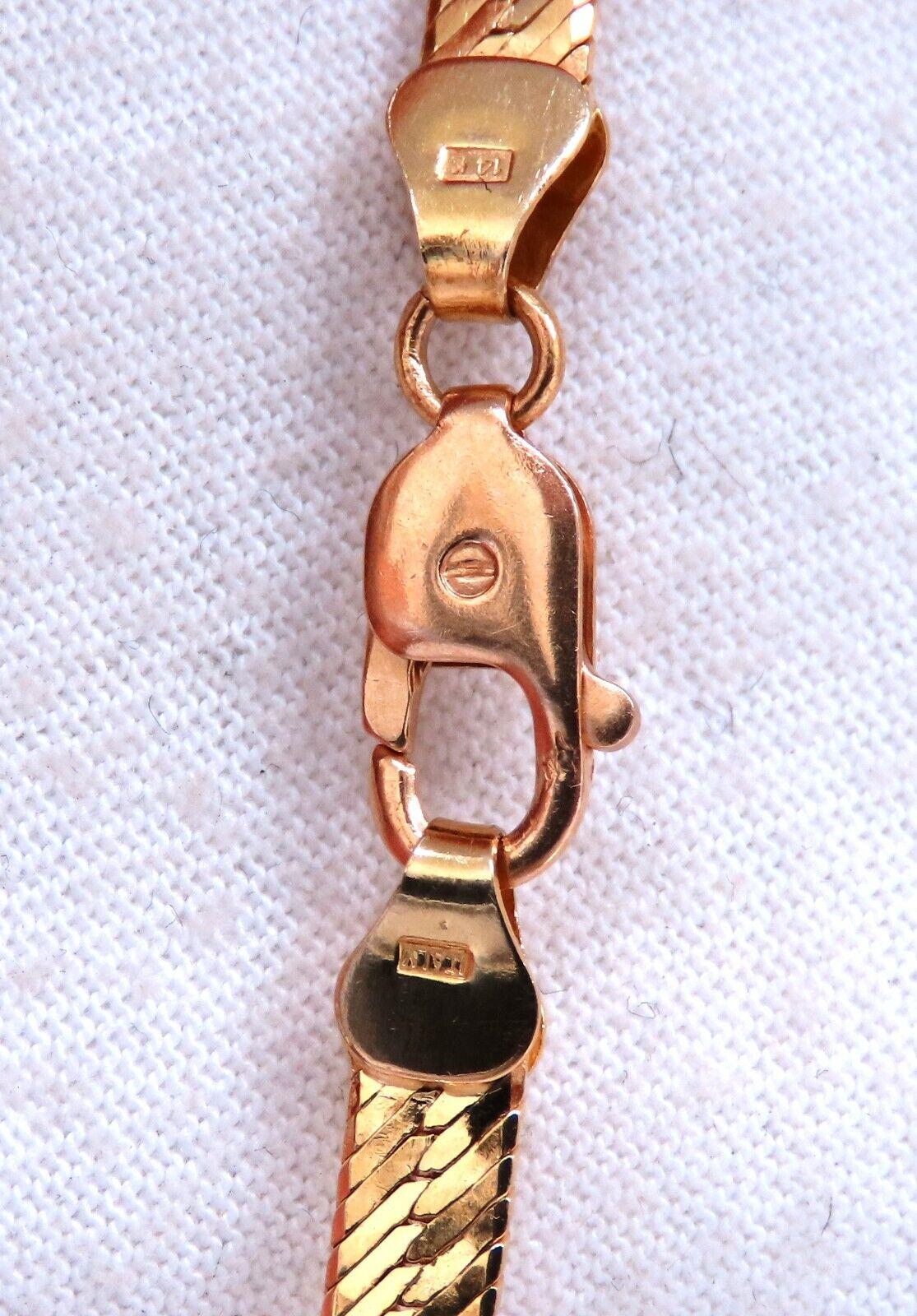 Women's or Men's HerringBone Necklace 14kt Gold 4mm 11.8 grams For Sale