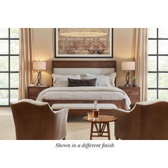 Herringbone Parquetry Queen Bed - Light Oak