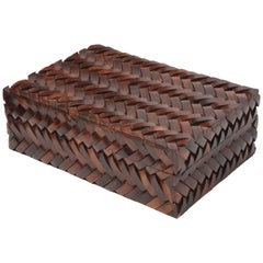 Herringbone Pattern Macassar Wood Box Herringbone Pattern Macassar Wood Box